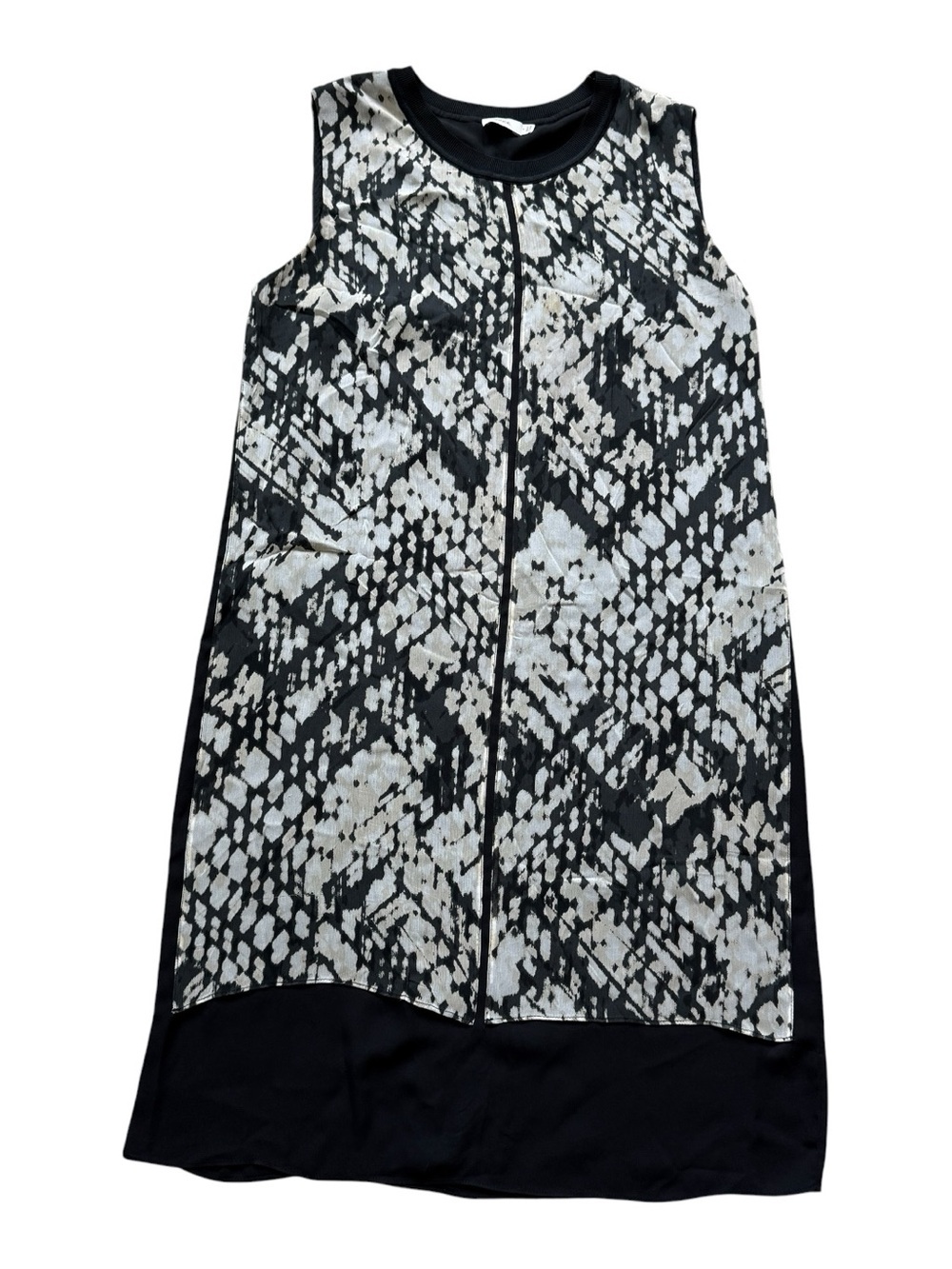 VINCE 100% Silk Snakeskin Print Shift Dress Sleeveless Quiet Luxury Designer 6